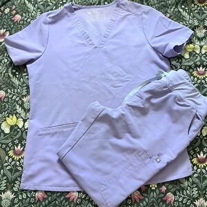 Figs Medium Set- Yola skinny pants wide band